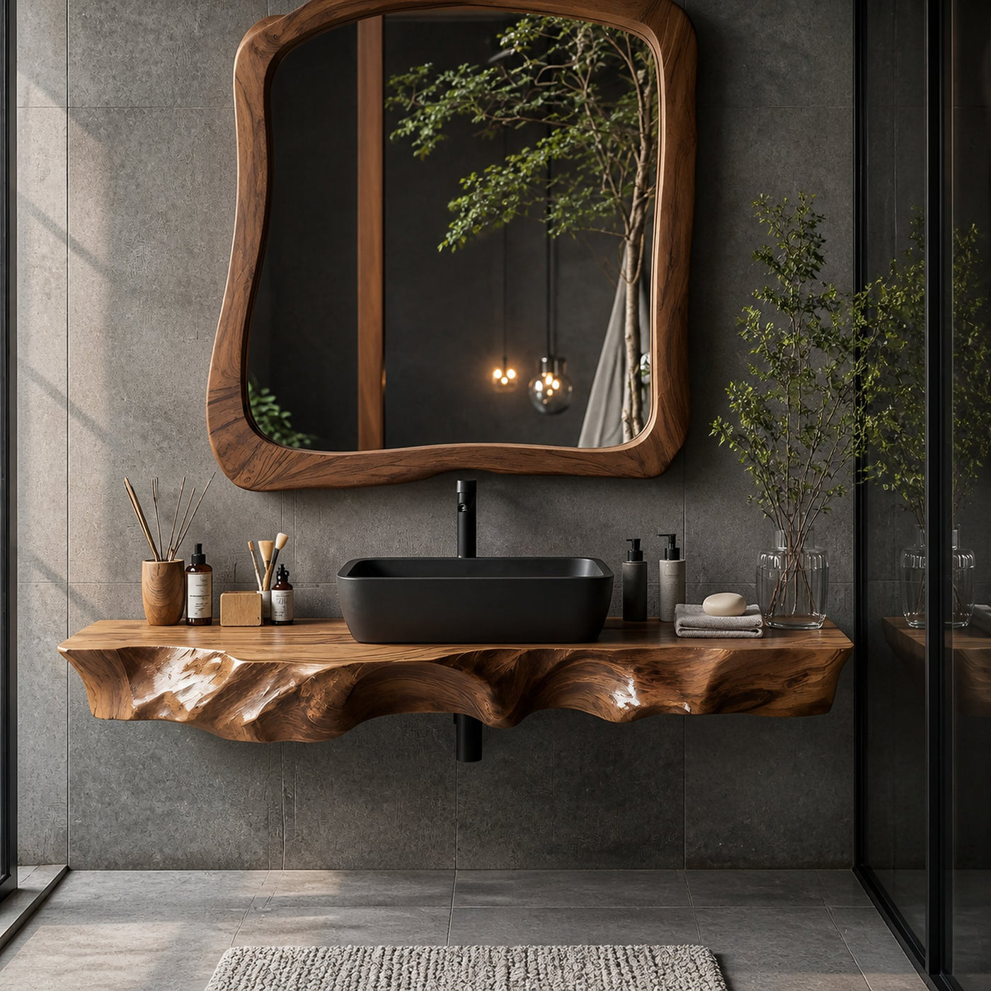 Farmhouse Solid Wood Vanity For Classic Bathroom
