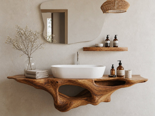 Farmhouse Solid Wood Vanity Unique Bathroom Design
