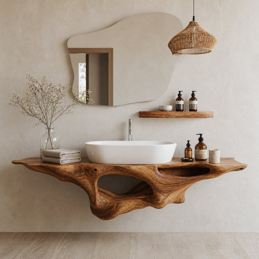 Farmhouse Solid Wood Vanity Unique Bathroom Design