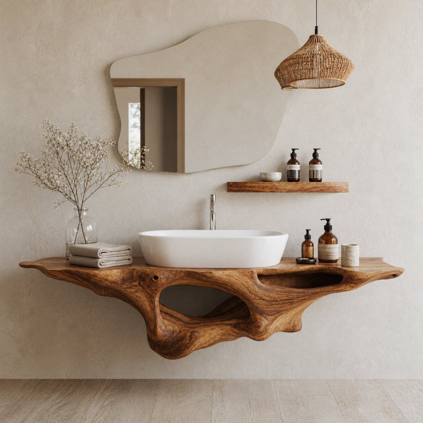 Farmhouse Solid Wood Vanity Unique Bathroom Design