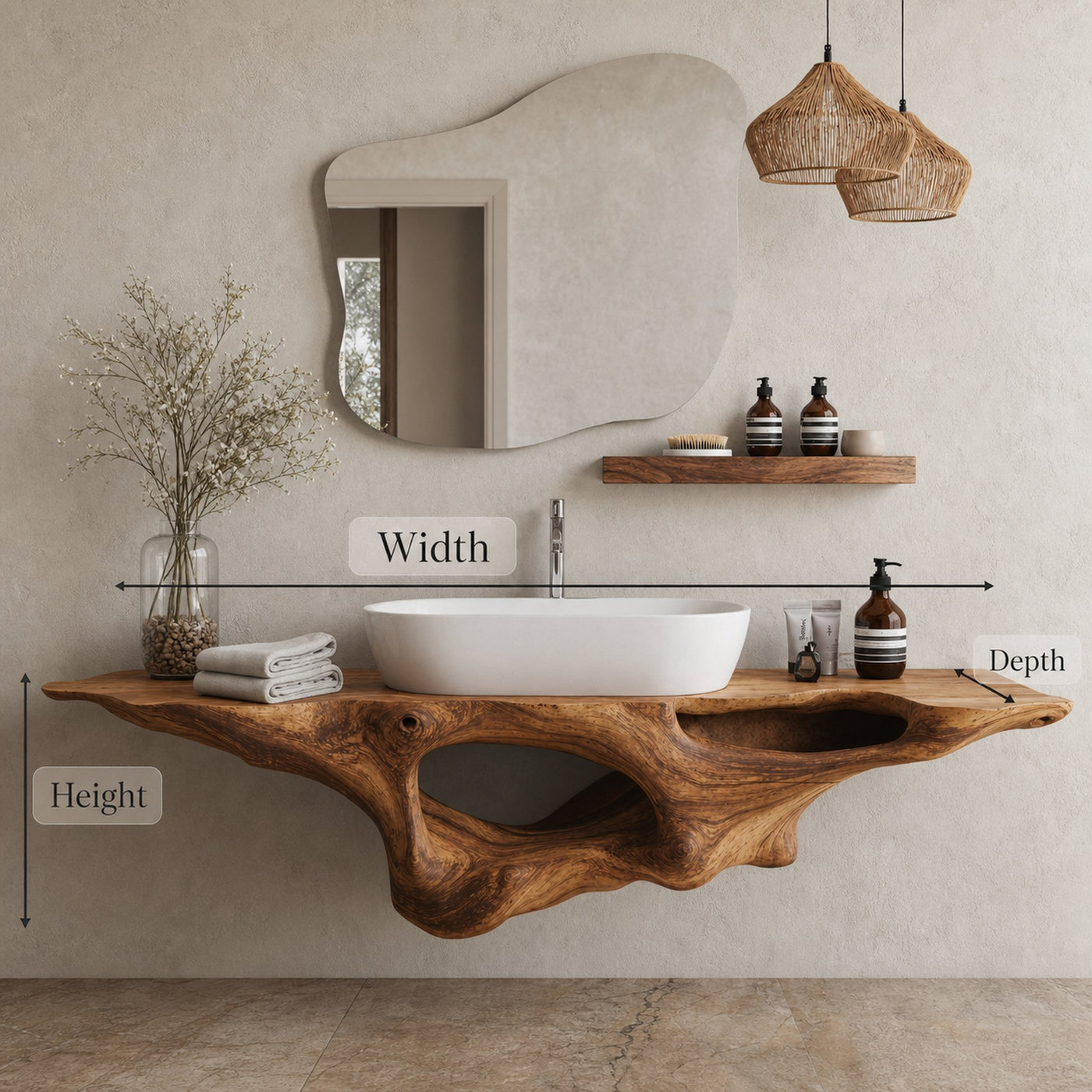 Farmhouse Solid Wood Vanity Unique Bathroom Design - product view 6