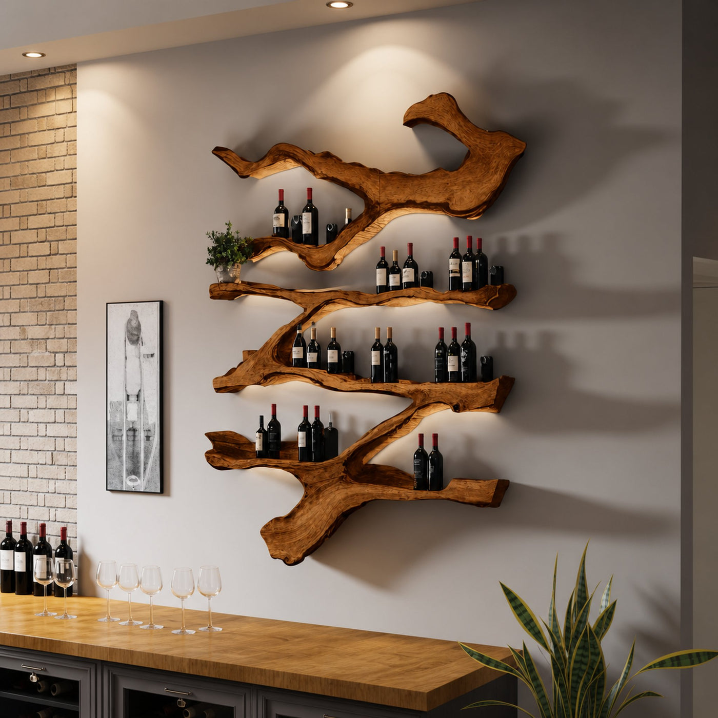 Farmhouse Wine Holder For Furniture Wine Rack Display - product view 6