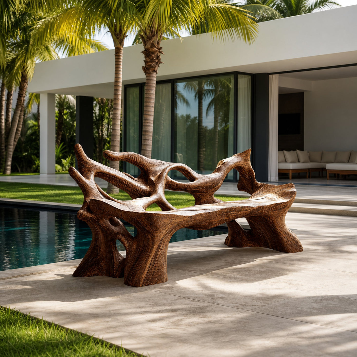 Farmhouse Wooden Bench For Weather Resistant Patio Decor - product view 7