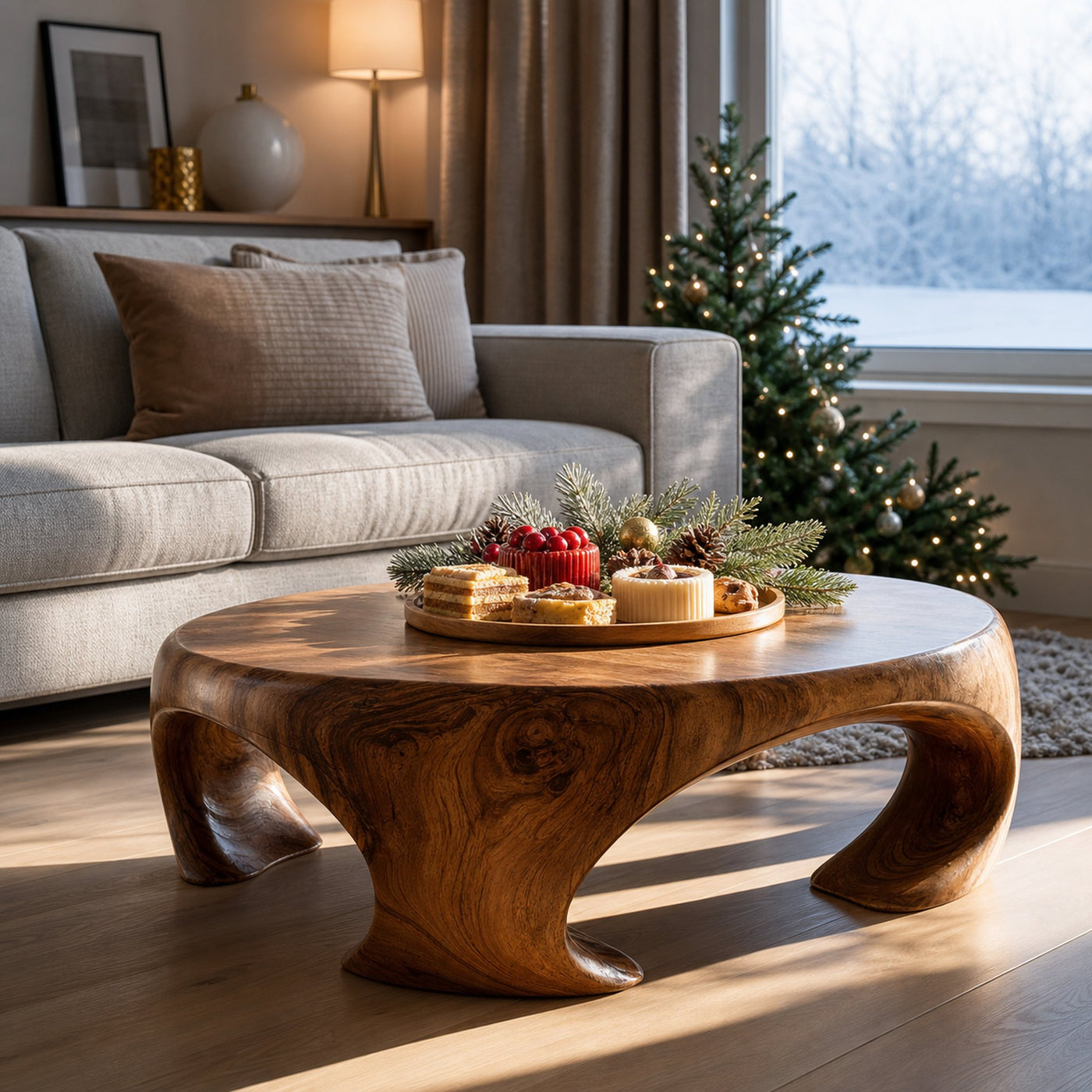 Farmhouse Wooden Coffee Table For Living Room Holiday Decoration - product view 6