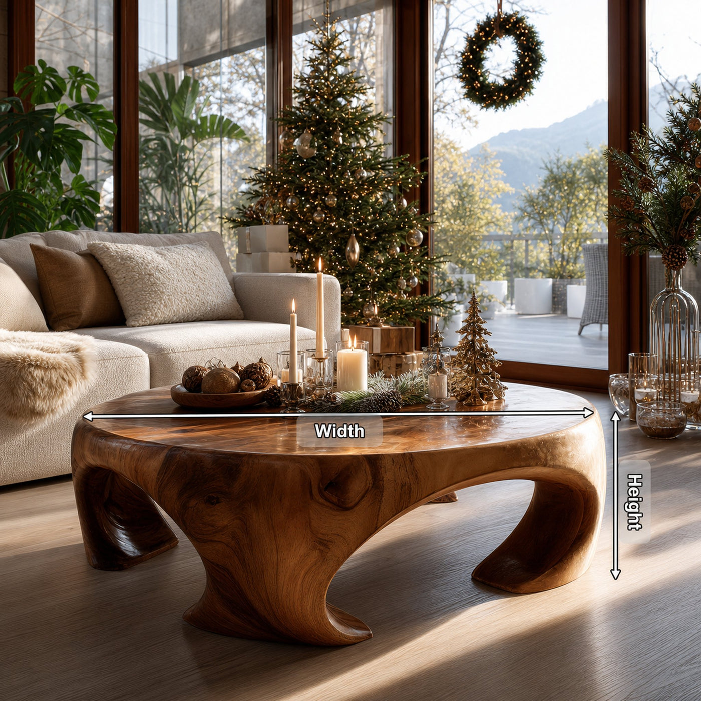 Farmhouse Wooden Coffee Table For Living Room Holiday Decoration - product view 8