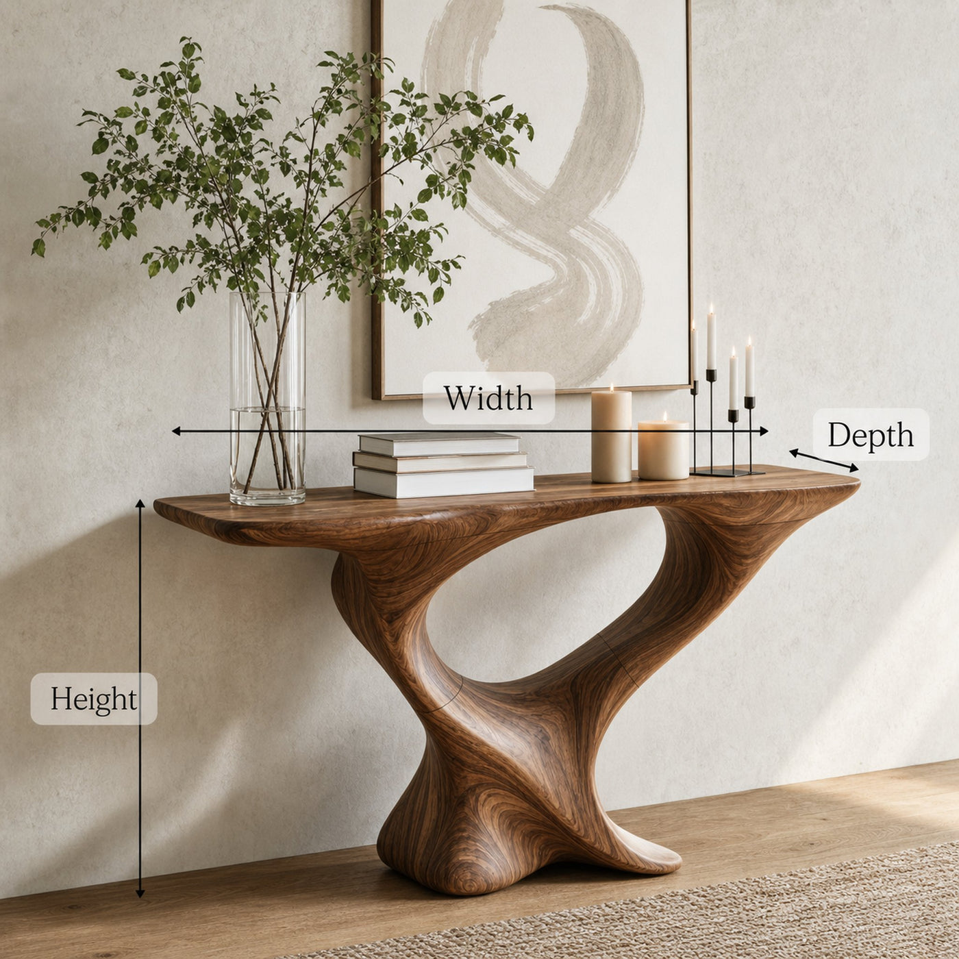 Farmhouse Wooden Console Table Entryway Decor - product view 6