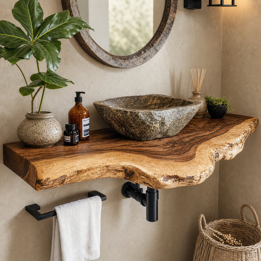 Floating Edge Bathroom Vanity Shelf