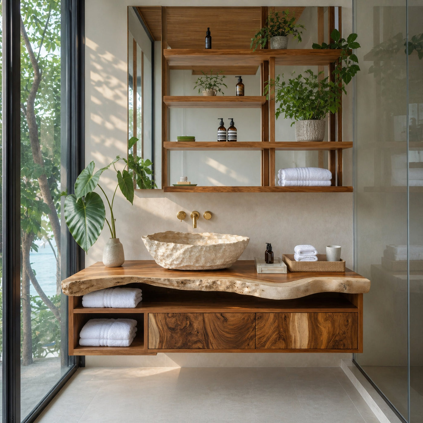 Handcrafted Floating Vanity For Elegant Bathroom