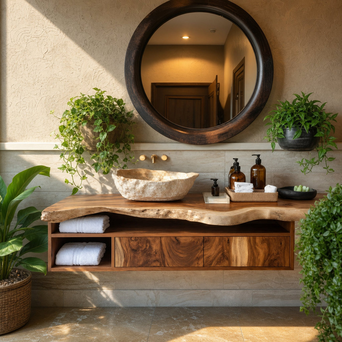 Handcrafted Floating Vanity For Elegant Bathroom - product view 6