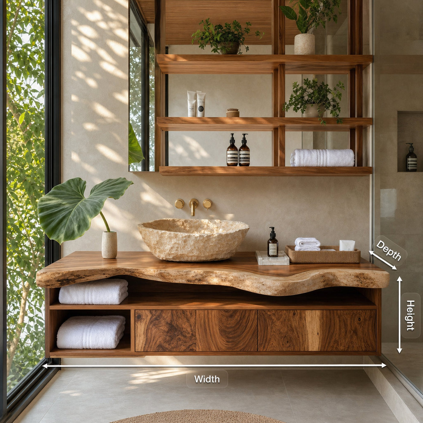 Handcrafted Floating Vanity For Elegant Bathroom - product view 8