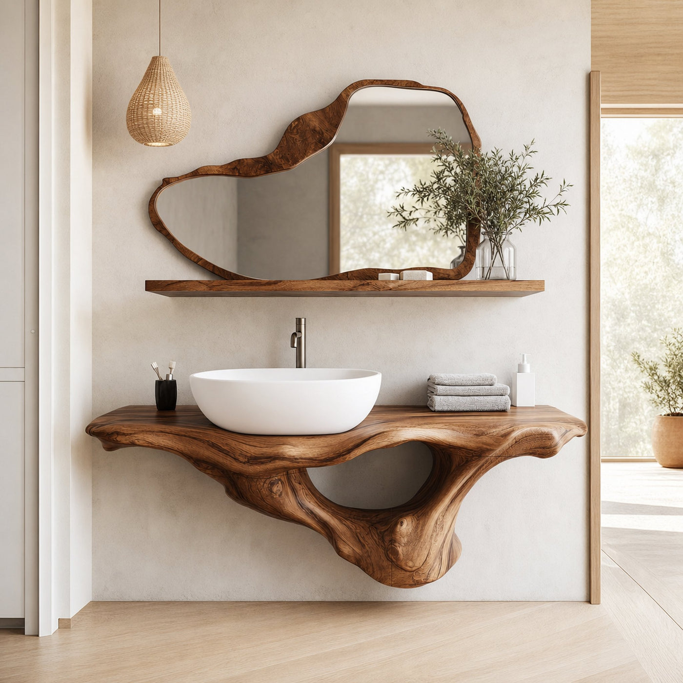 Handcrafted Live Edge Bathroom Vanity Premium Furniture