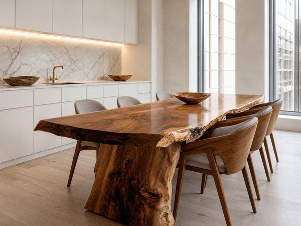 Handcrafted Live Edge Dining Table For Modern Home