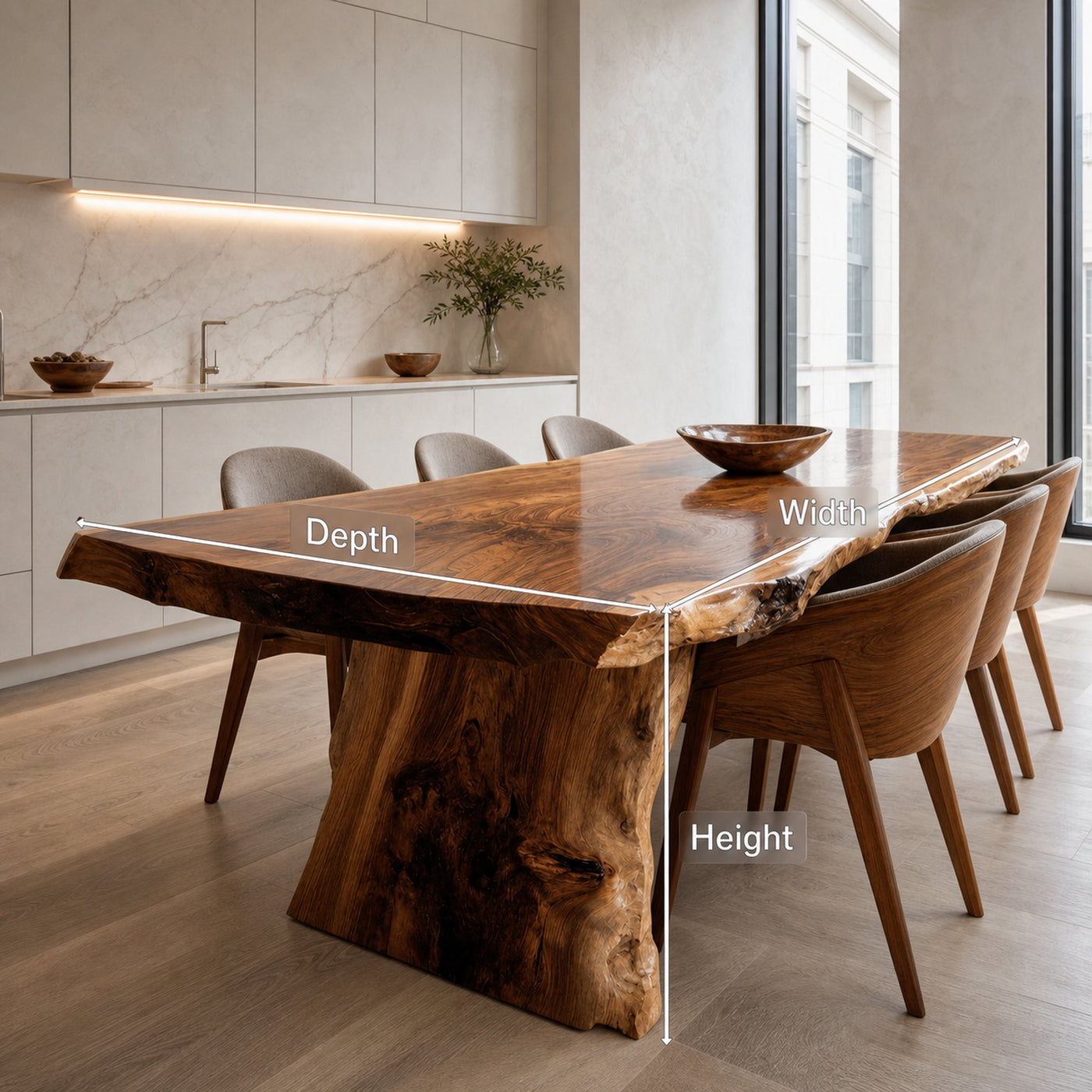Handcrafted Live Edge Dining Table For Modern Home - product view 6
