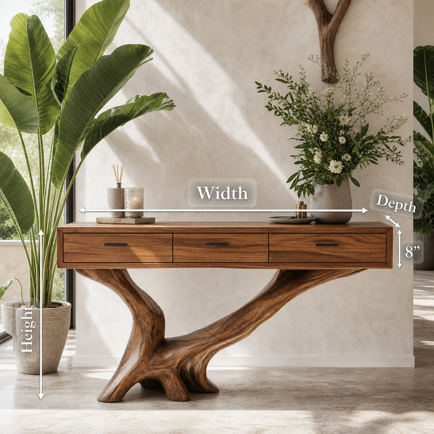 Handcrafted Live Edge Entryway Table For Living Room Modern Farmhouse - product view 8