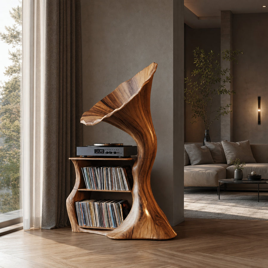 Handcrafted Record Player Stand For Livingroom Decor