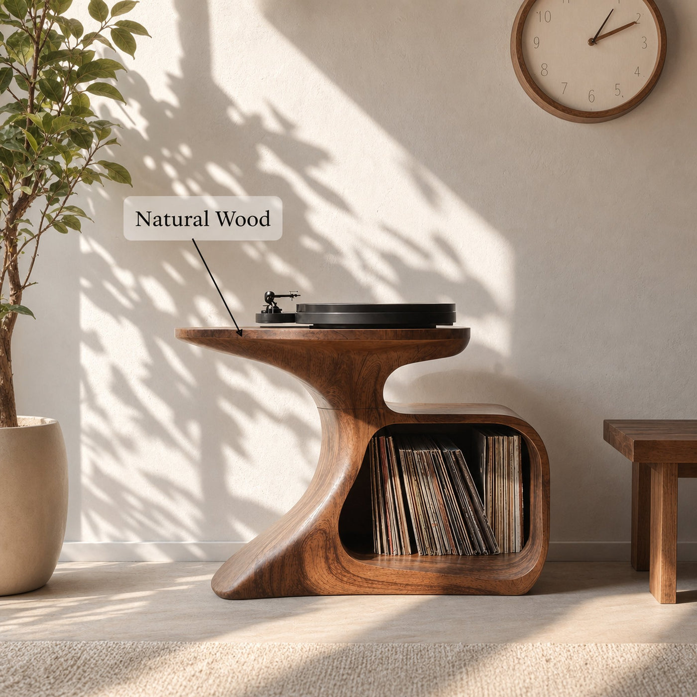 Handcrafted Record Stand Artisan Living Room Decor - product view 6