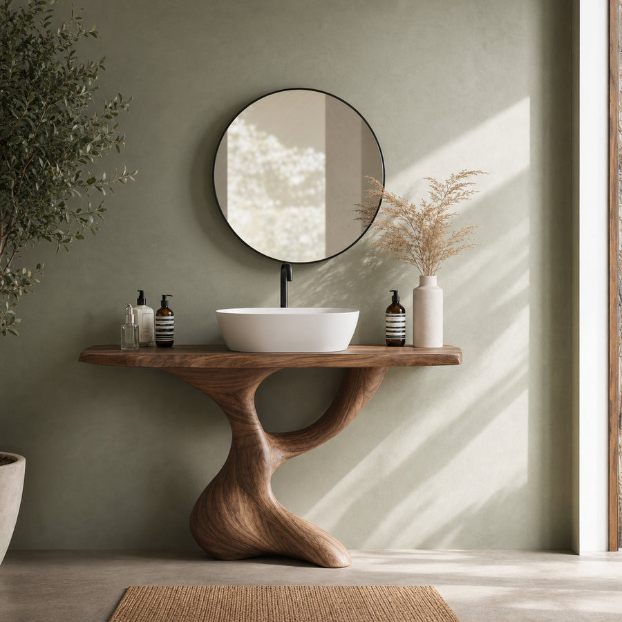 Handcrafted Solid Vanity For Timeless Bathroom Use
