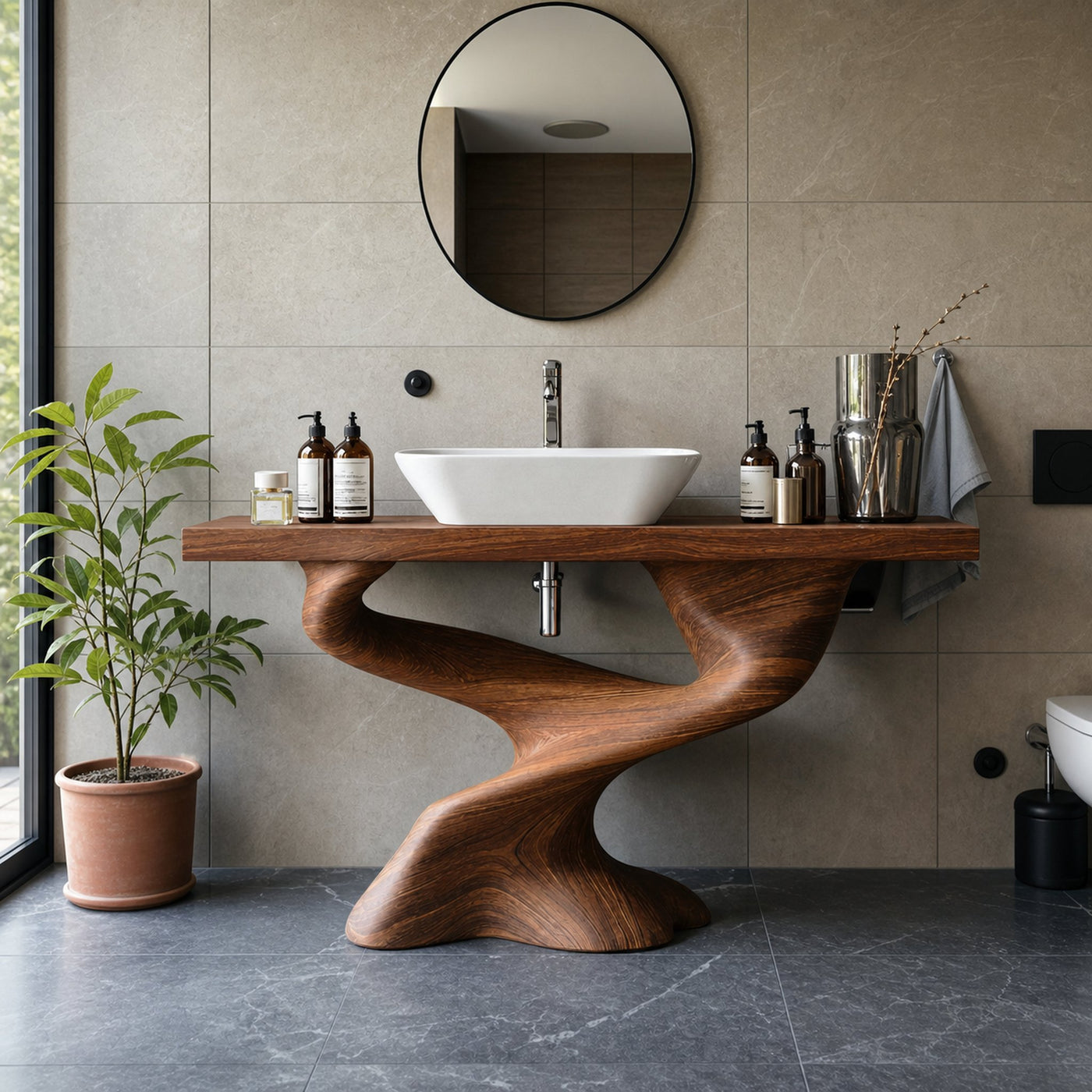 Handcrafted Solid Vanity For Unique Bathroom Design - product view 6