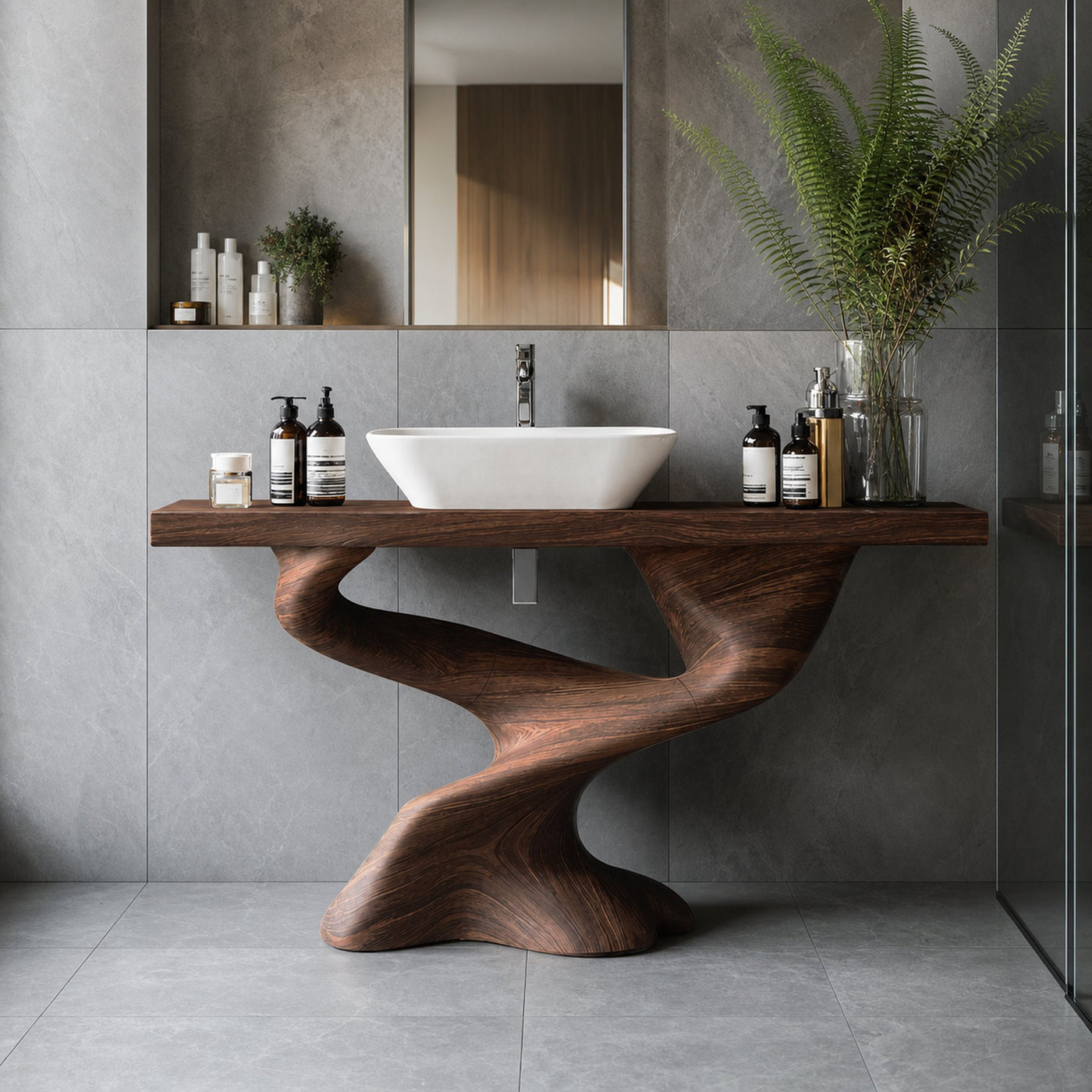 Handcrafted Solid Vanity For Unique Bathroom Design - product view 7