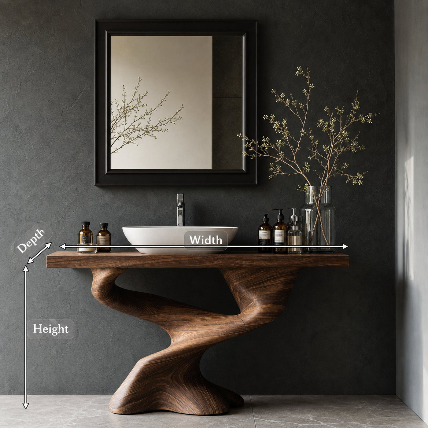 Handcrafted Solid Vanity For Unique Bathroom Design - product view 8