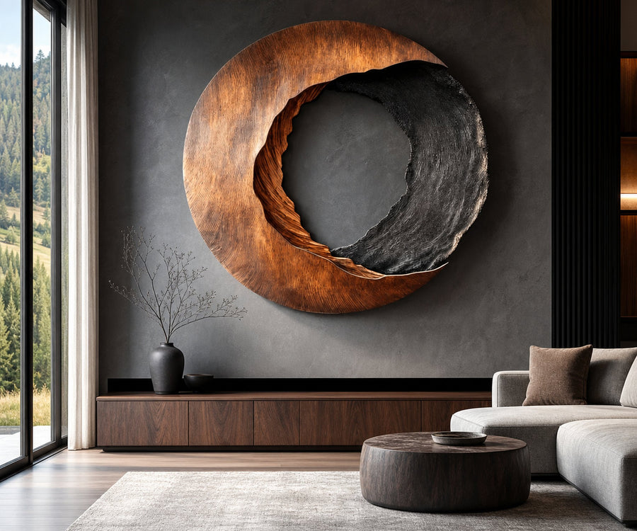 Handcrafted Solid Wood 3D Sculpture Wall Art For Home Living Room