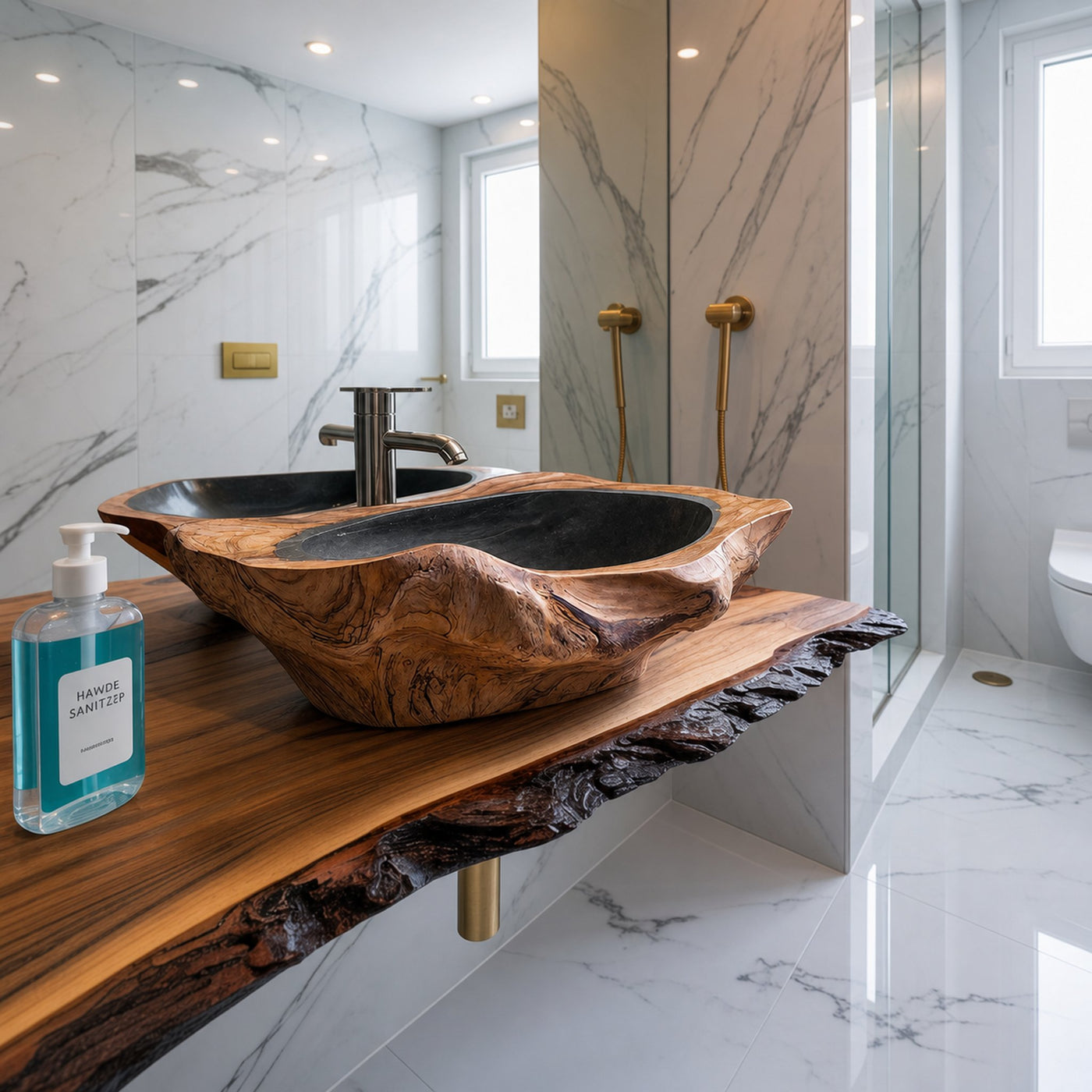 Handcrafted Solid Wood Sink For Bathroom Design Upgrade - product view 6