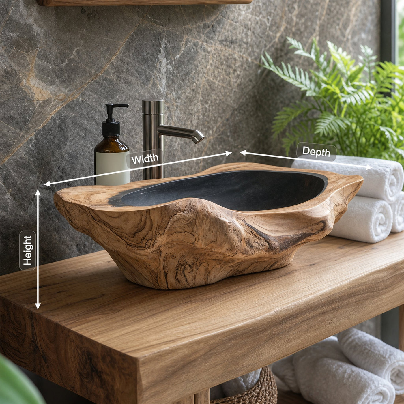 Handcrafted Solid Wood Sink For Bathroom Design Upgrade - product view 8