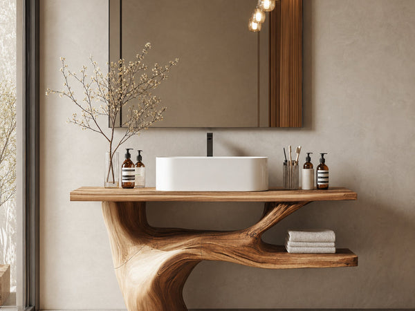 Handcrafted Solid Wood Vanity For Natural Interiors