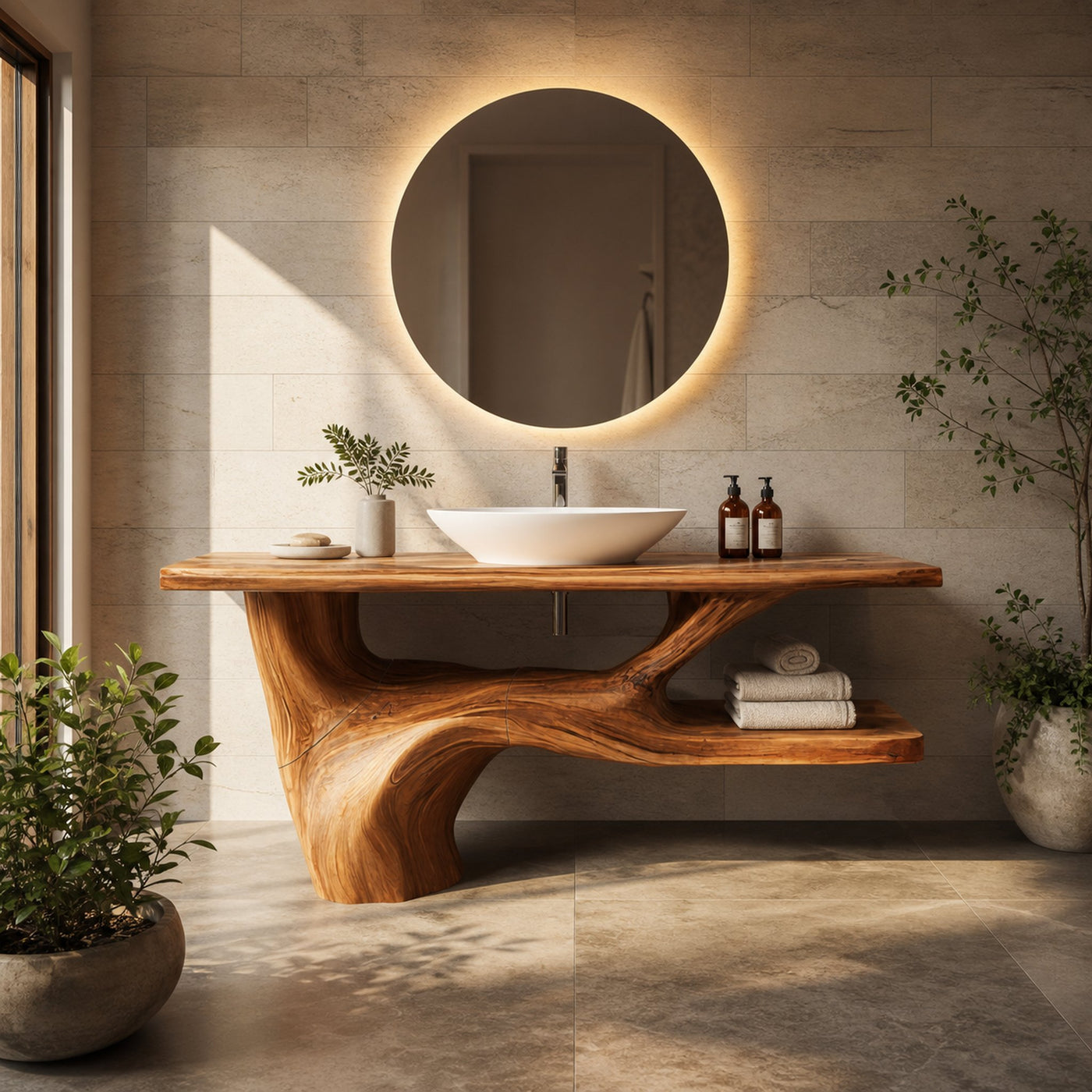 Handcrafted Solid Wood Vanity For Natural Interiors - product view 6