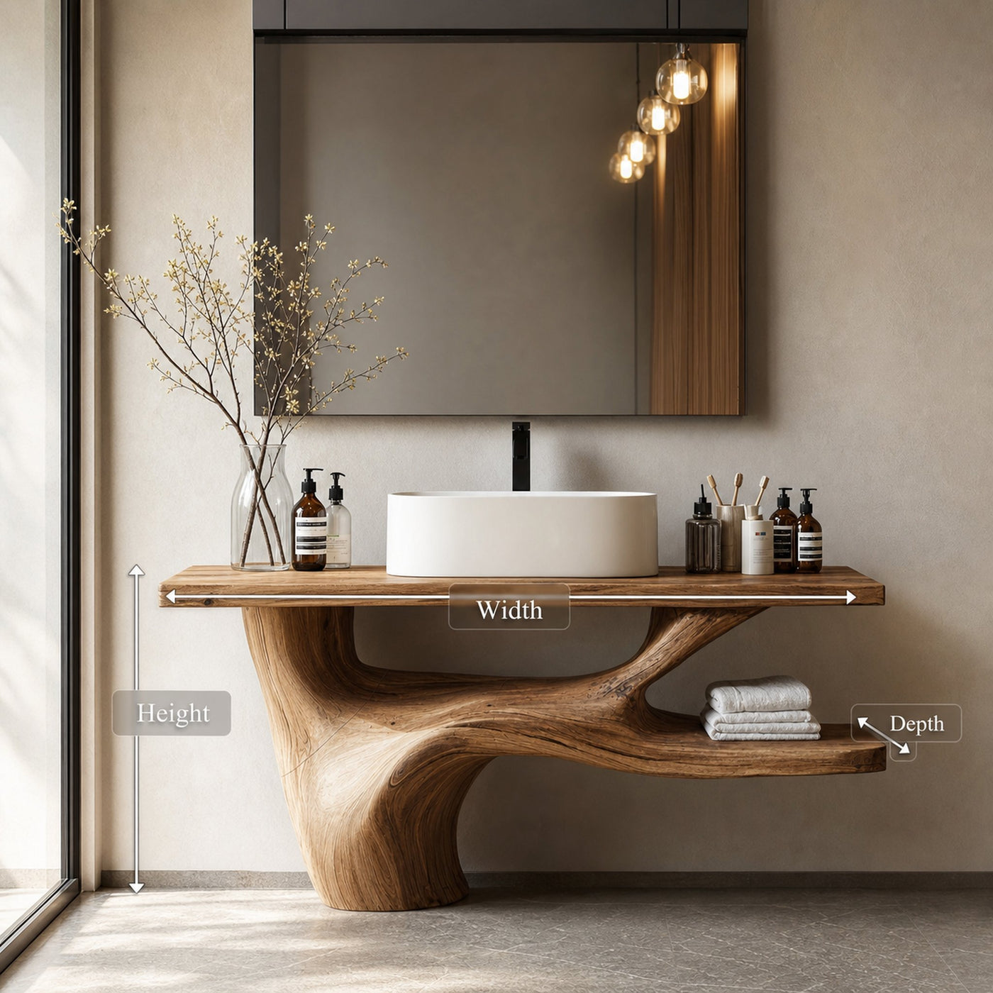 Handcrafted Solid Wood Vanity For Natural Interiors - product view 8