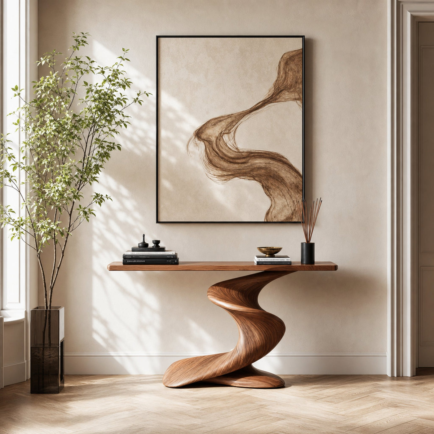 Handcrafted Wood Console Table Furniture Decor