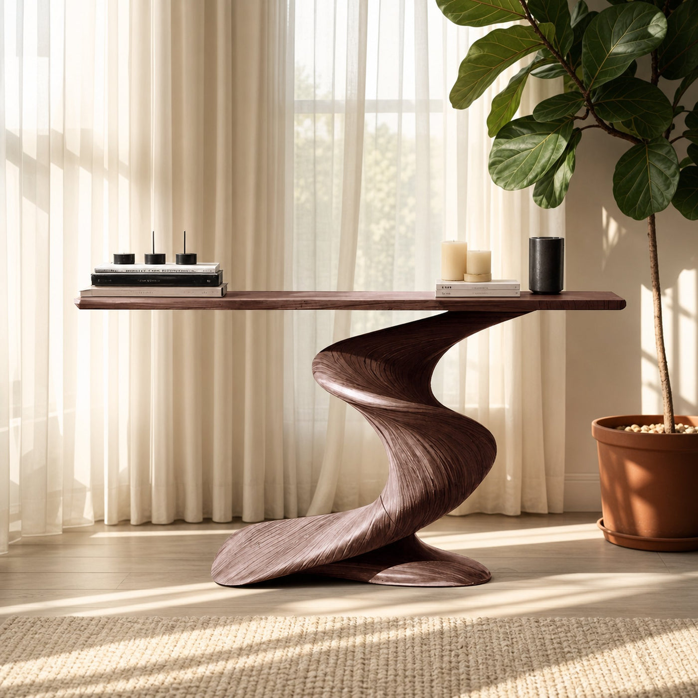 Handcrafted Wood Console Table Furniture Decor - product view 7