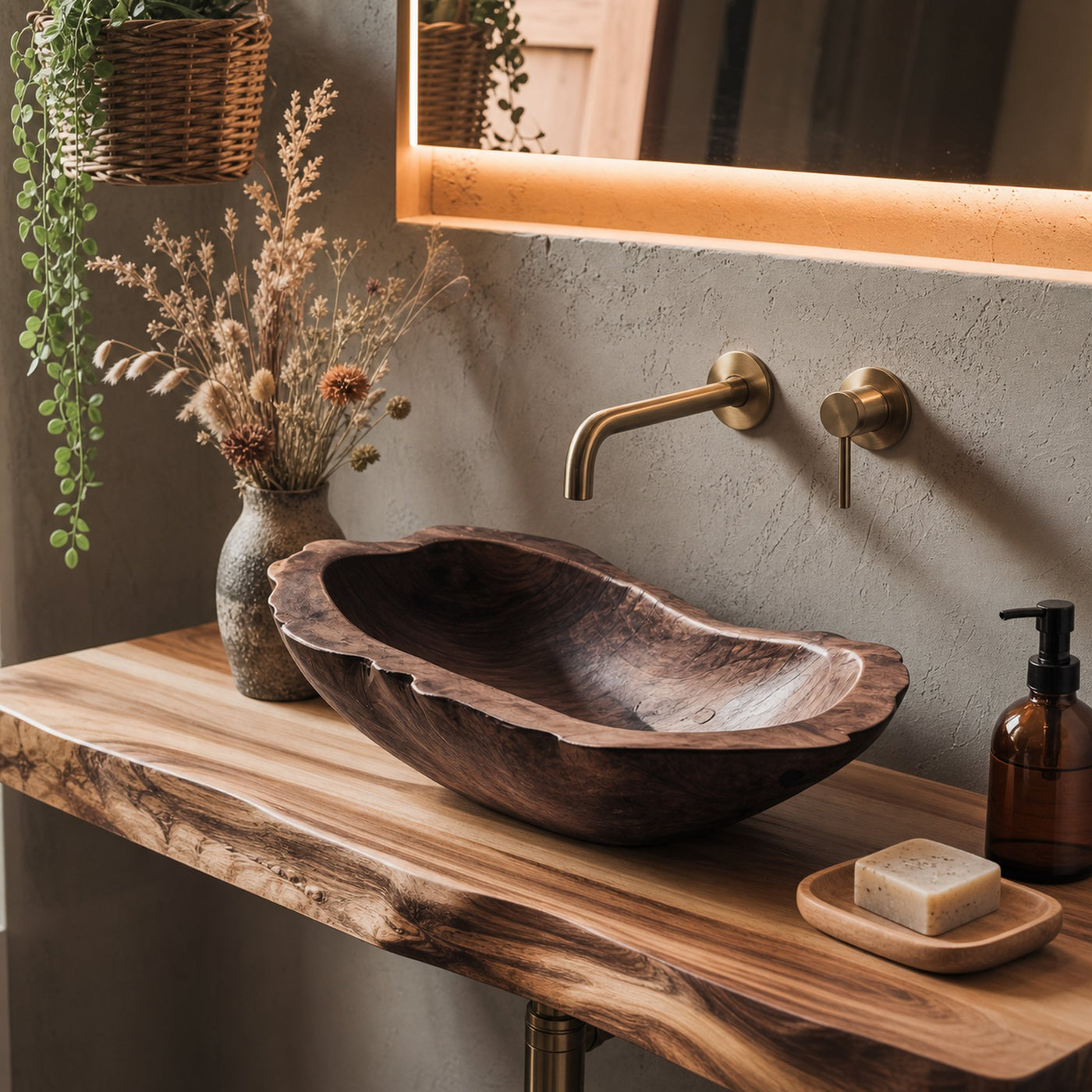 Handcrafted Wooden Vessel Sink For Timeless Bathroom Style - product view 7