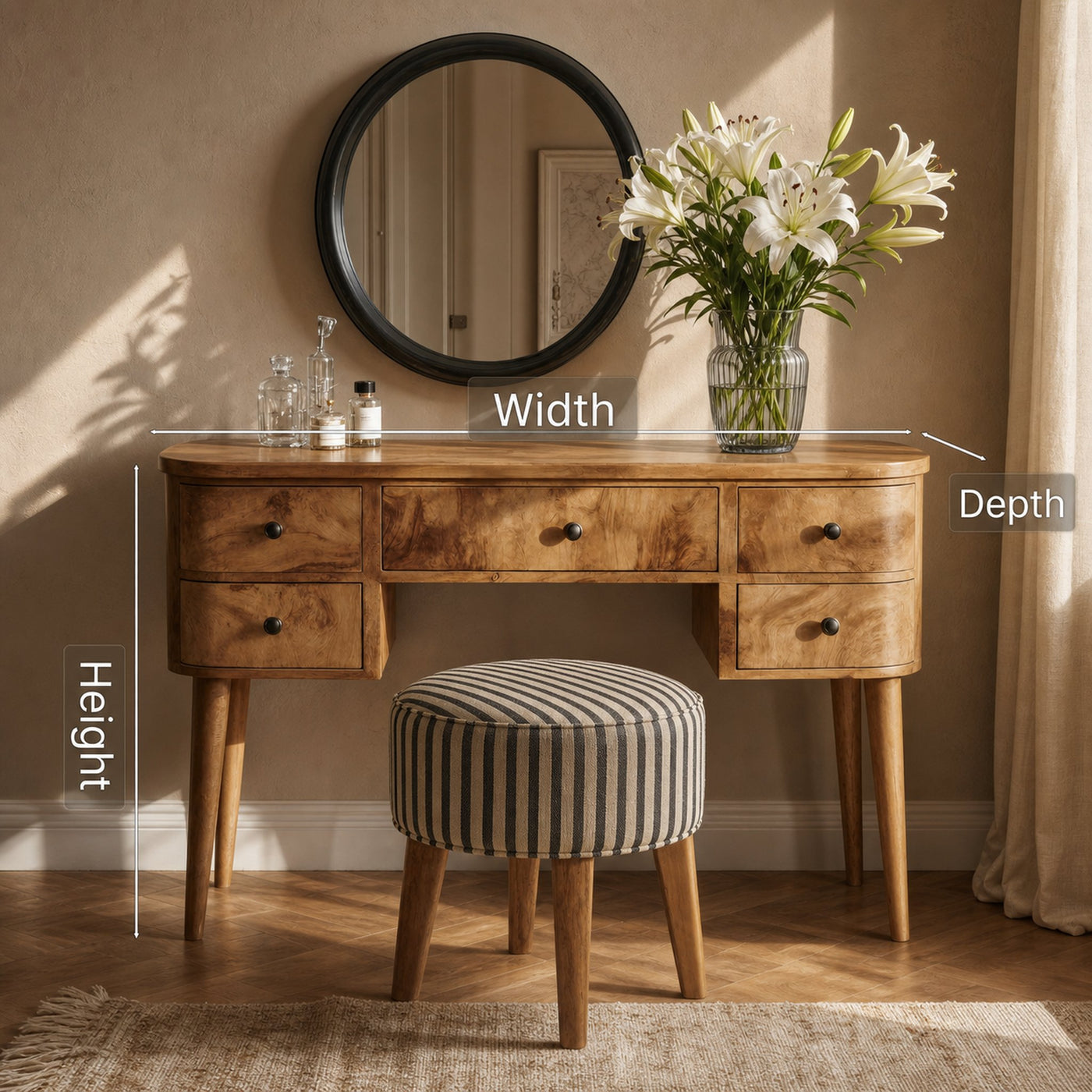 Handmade Vanity Table With Drawers For Bedroom - product view 7