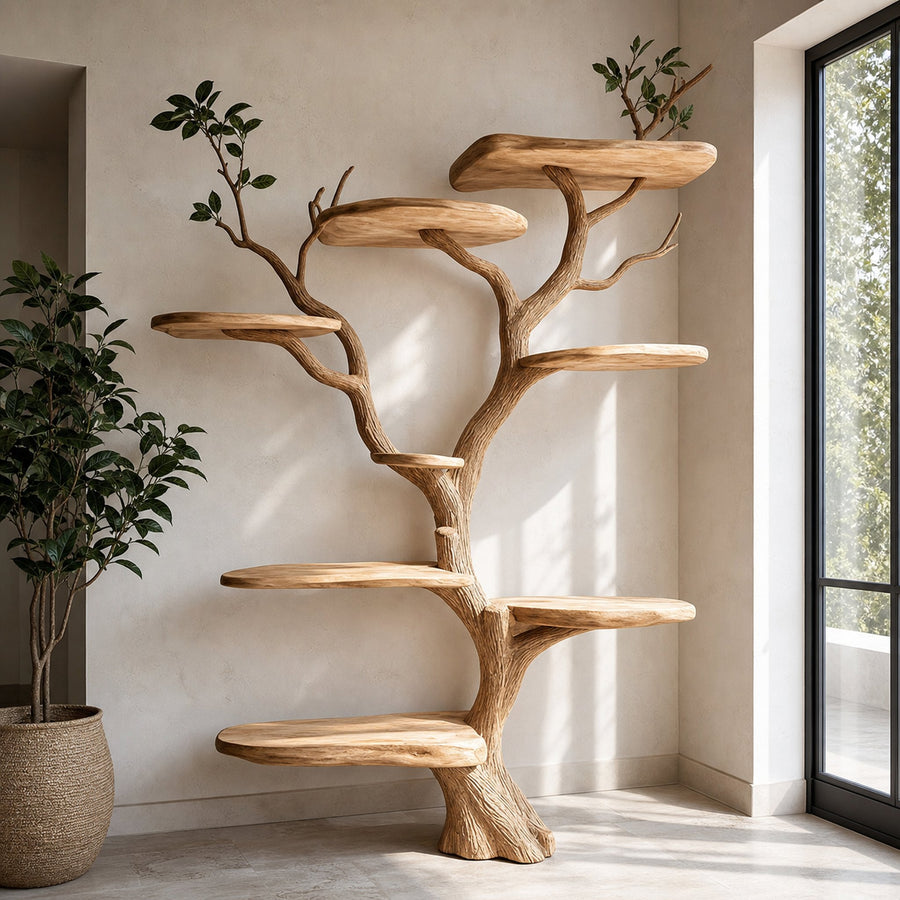 Handmade Wooden Cat Tree Modern Large Climbing Tree Unique
