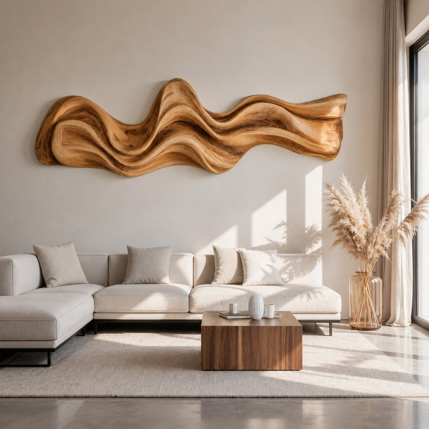 Large Wavy Wall Art Sculpture For Living Room