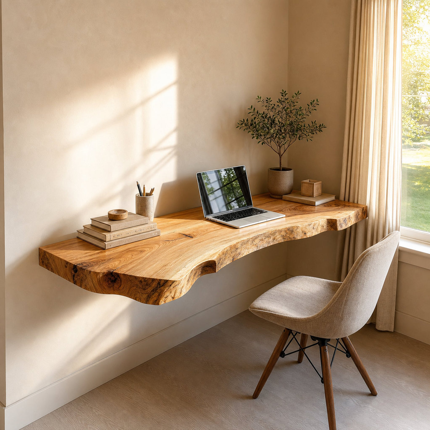 Mid Century Floating Desk Living Home Office