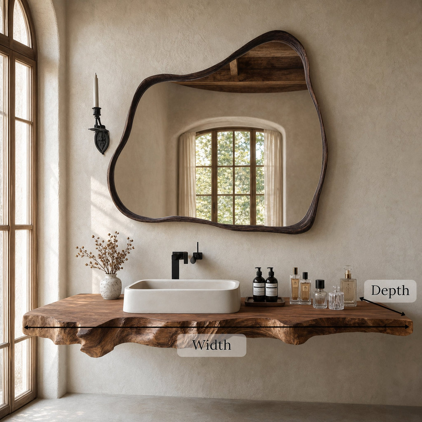 Mid Century Vanity In Solid Wood For Bathroom Decor - product view 6