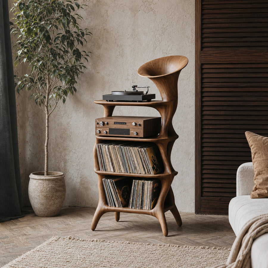 Mid Century Vinyl Cabinet For Livingroom Display