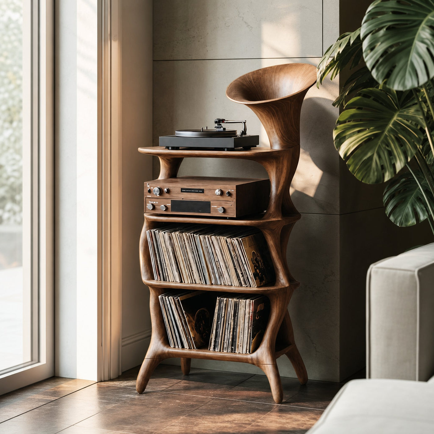 Mid Century Vinyl Cabinet For Livingroom Display - product view 7