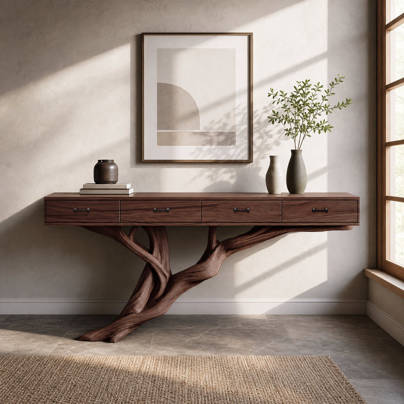 Mid Century Wooden Console Table For Living Room Contemporary Accent - product view 7