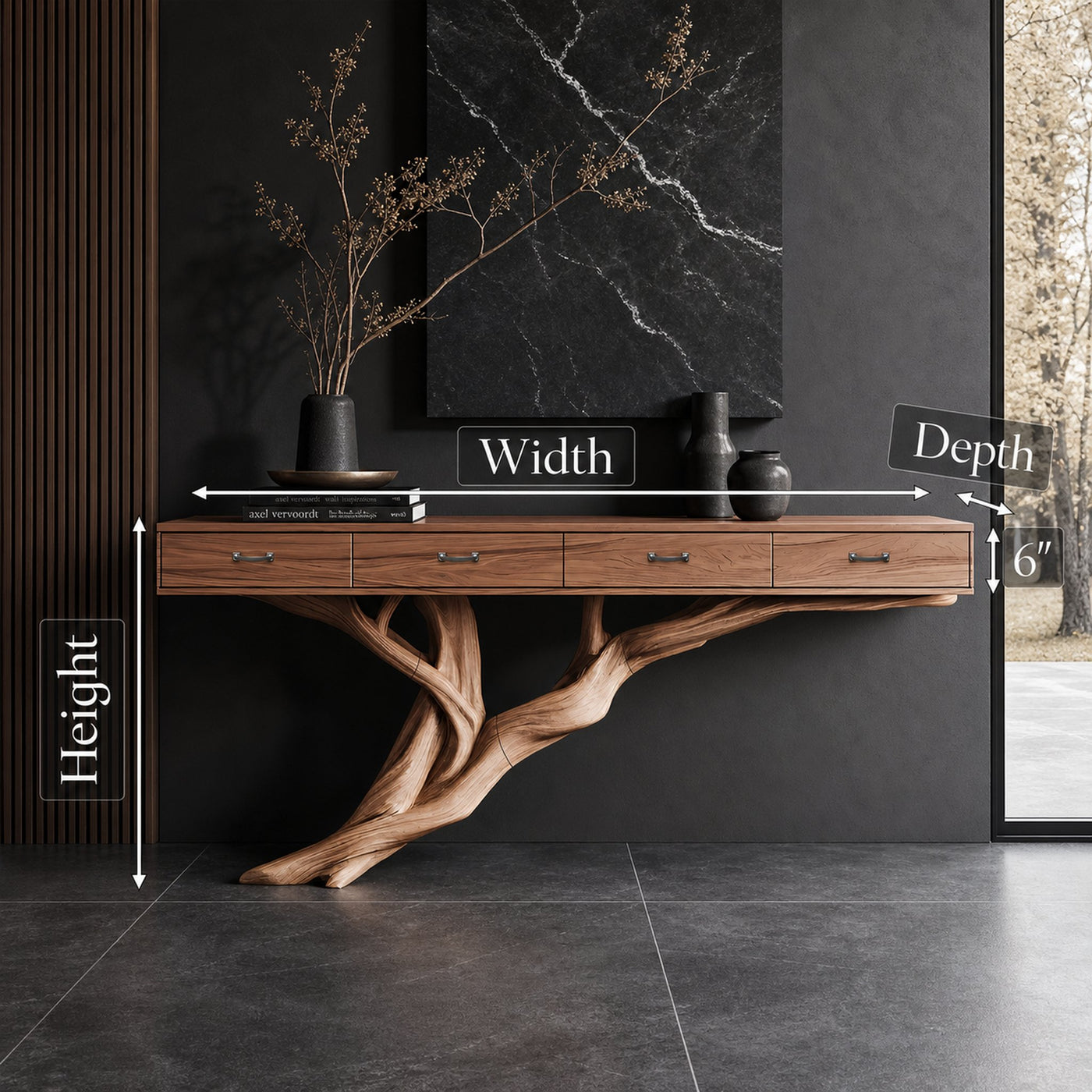 Mid Century Wooden Console Table For Living Room Contemporary Accent - product view 8