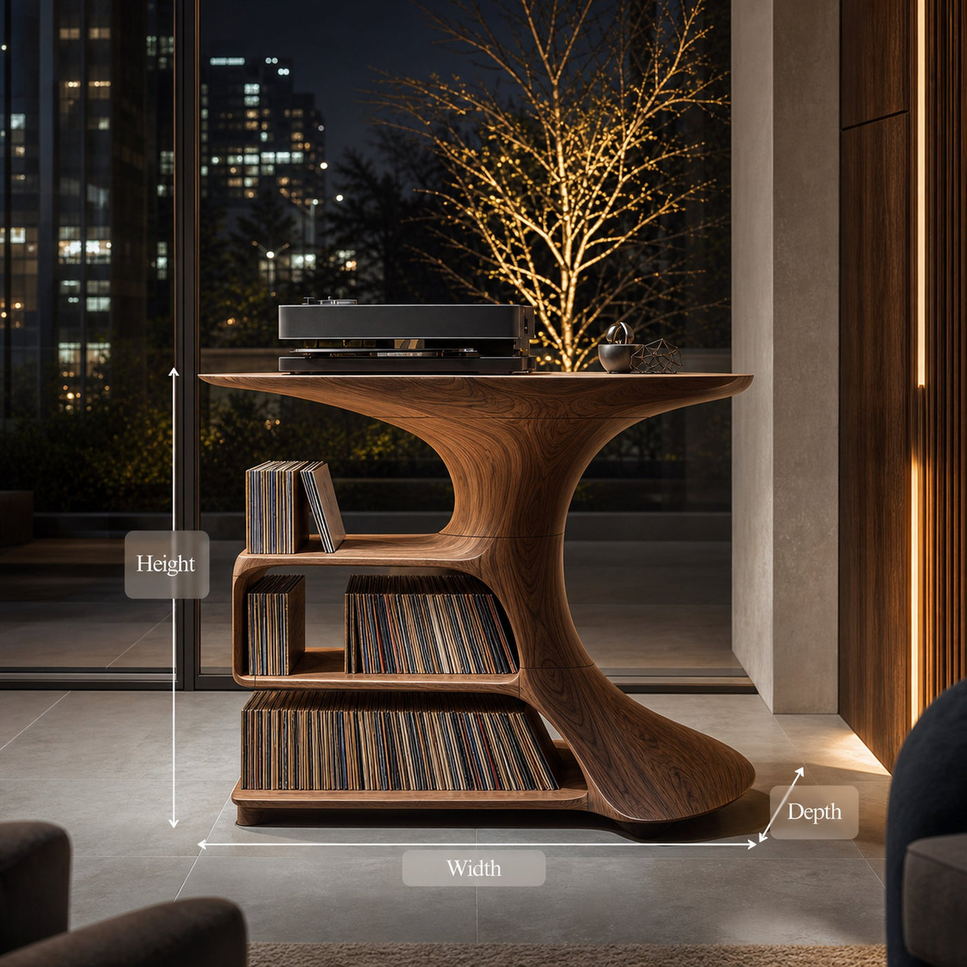 Mid Century Wooden Media Console For Bedroom Furniture - product view 8