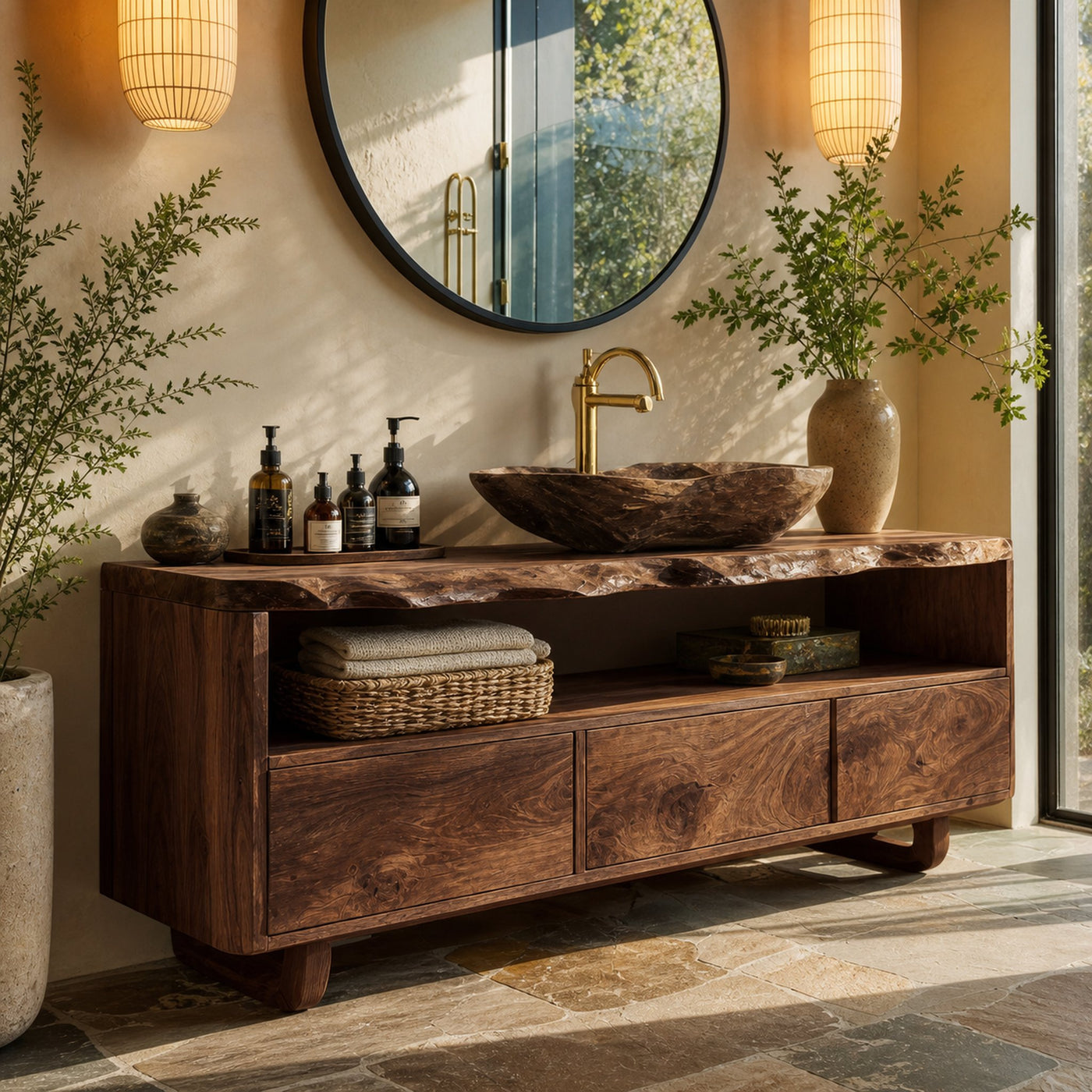 Mid Century Wooden Vanity For Bathroom Wall Mount - product view 7