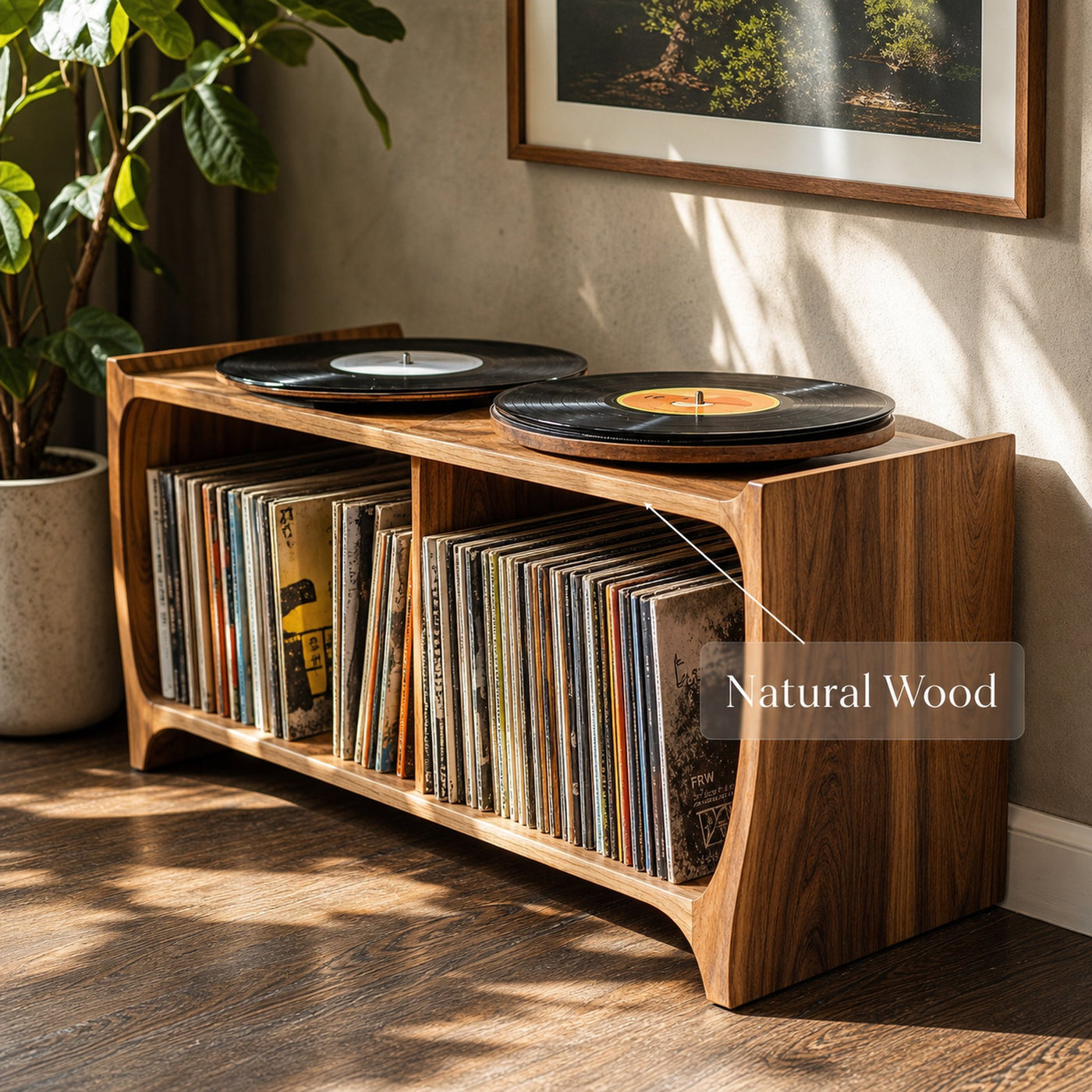 Mid-Century Record Player Stand For Living Room, Bedroom, Office, Hallway - product view 6