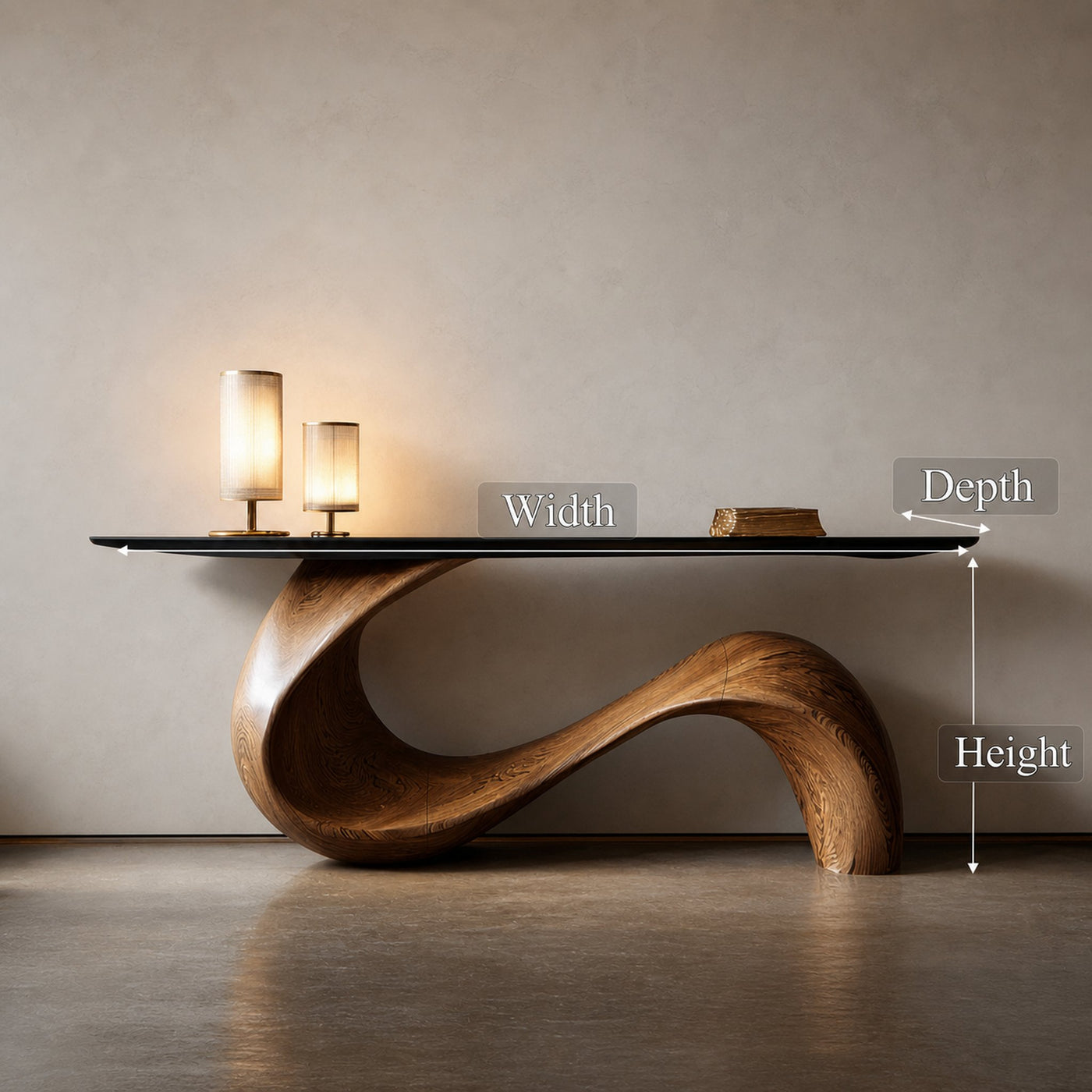 Midcentury Sculptural Console Table Entryway - product view 6
