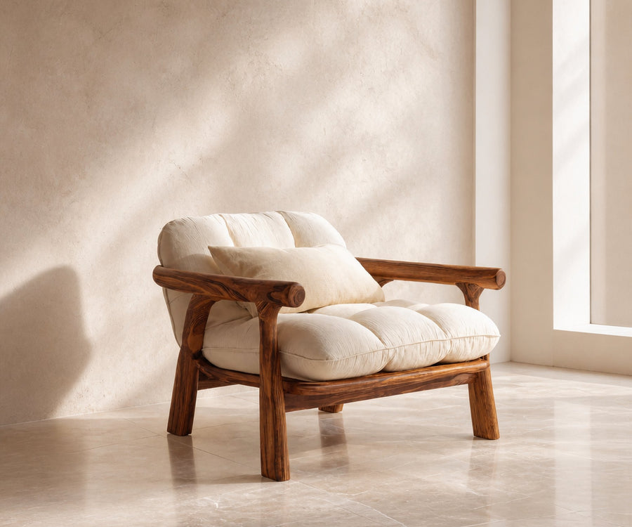 Minimalist Accent Chair Without Cushion For Living