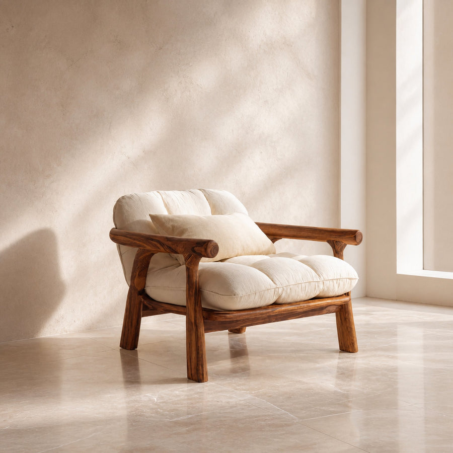 Minimalist Accent Chair Without Cushion For Living