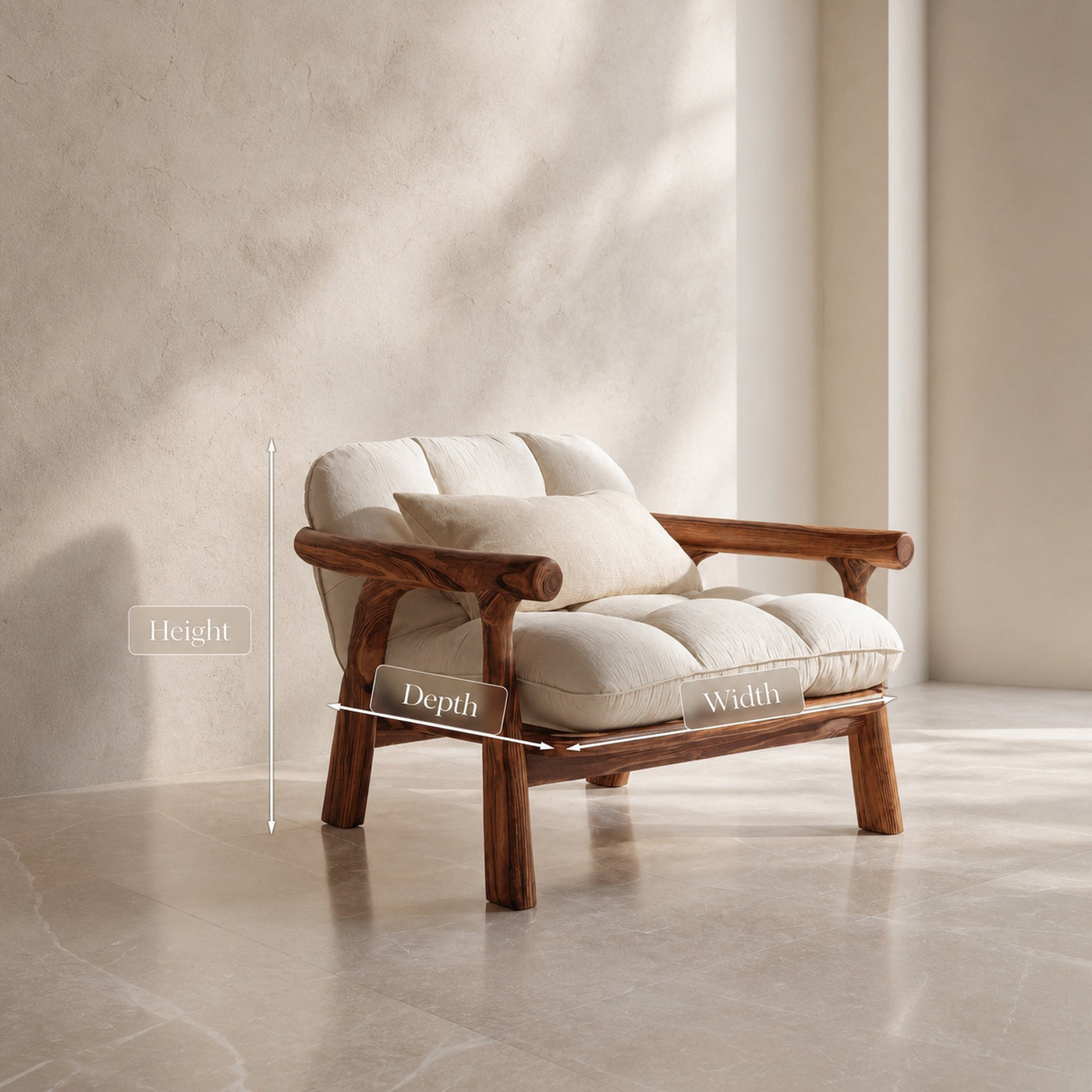 Minimalist Accent Chair Without Cushion For Living - product view 6