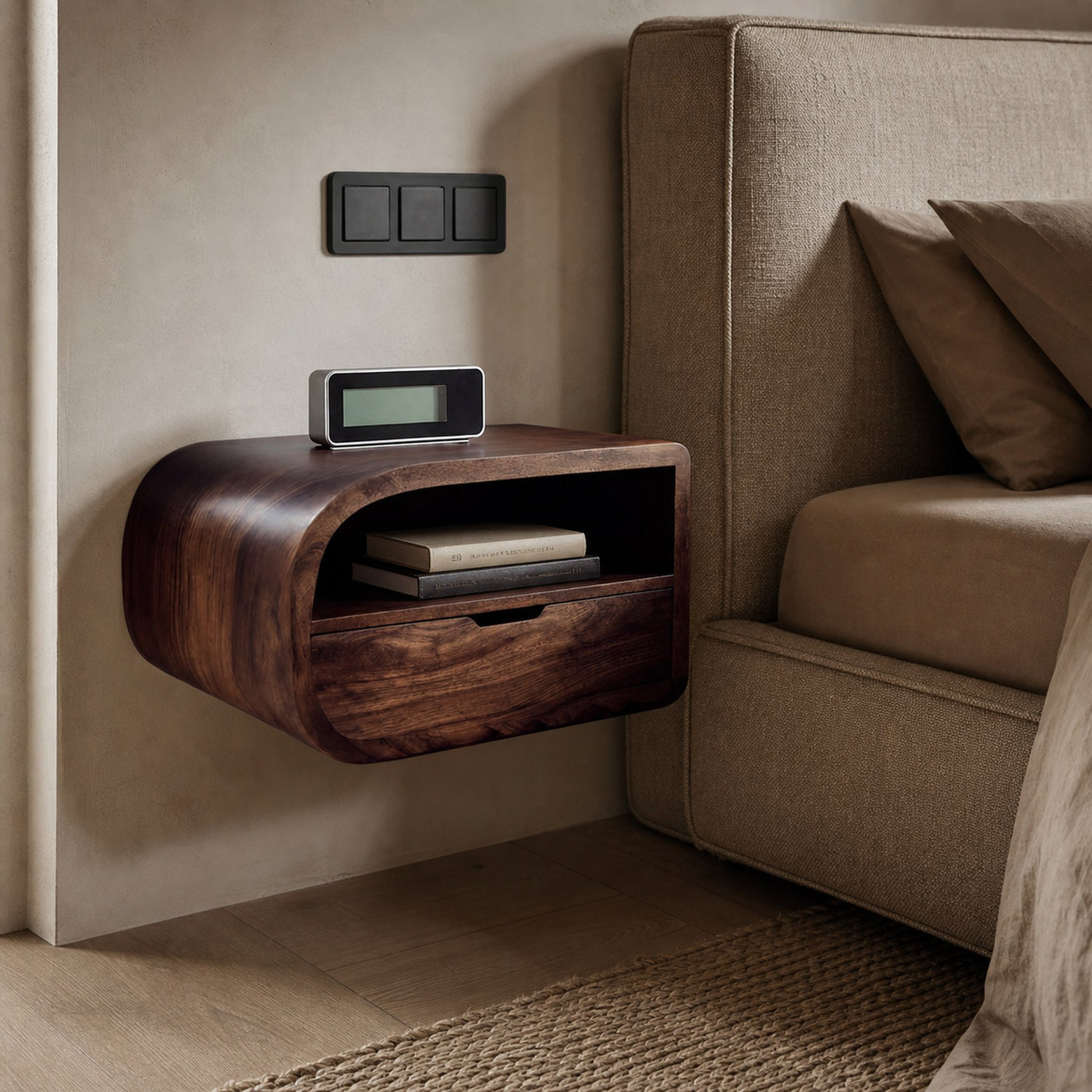 Minimalist Floating Nightstand With Storage For Bedroom - product view 7
